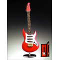 Red Electric Guitar Music Box 7"H